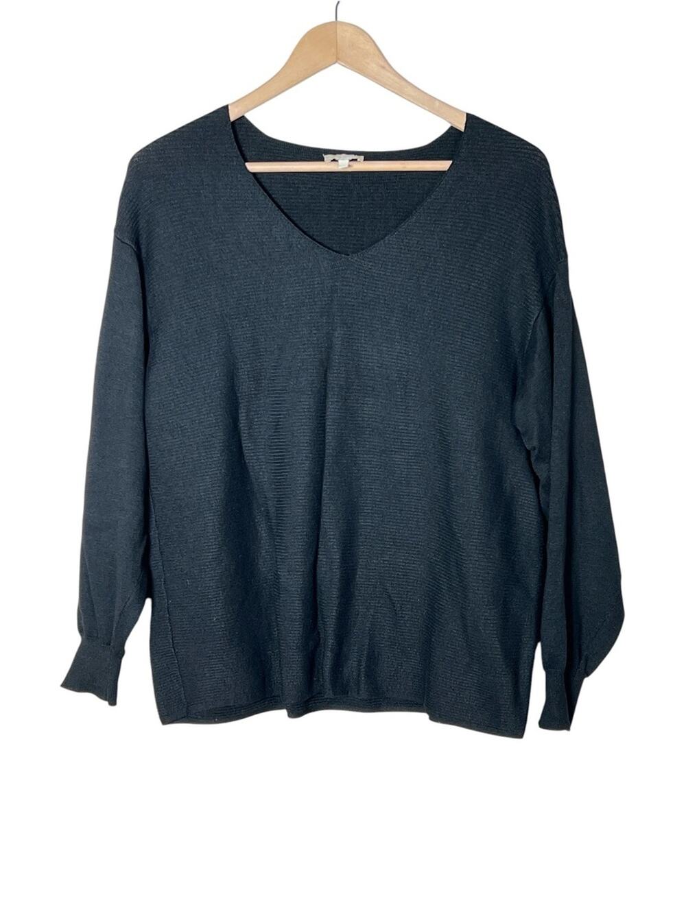 Ella Moss Classic Ribbed V-Neck Women’s Sweater size XL B165